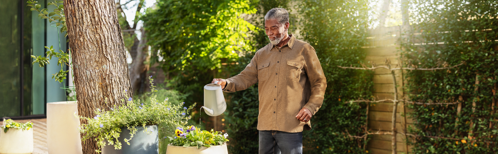 Man watering plants